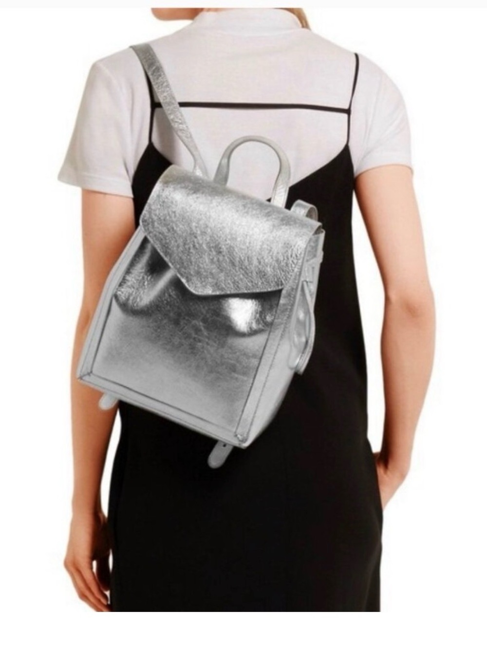 Loeffler Randall Silver Leather backpack